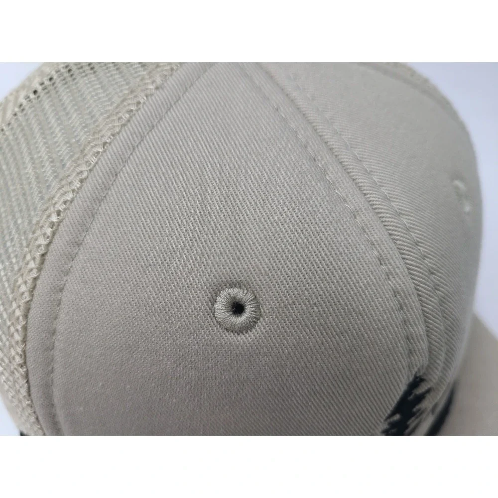 Trees Logo Paramount Apparel Rope Mesh Trucker Snapback Hat Cap Arbor Gray Beige